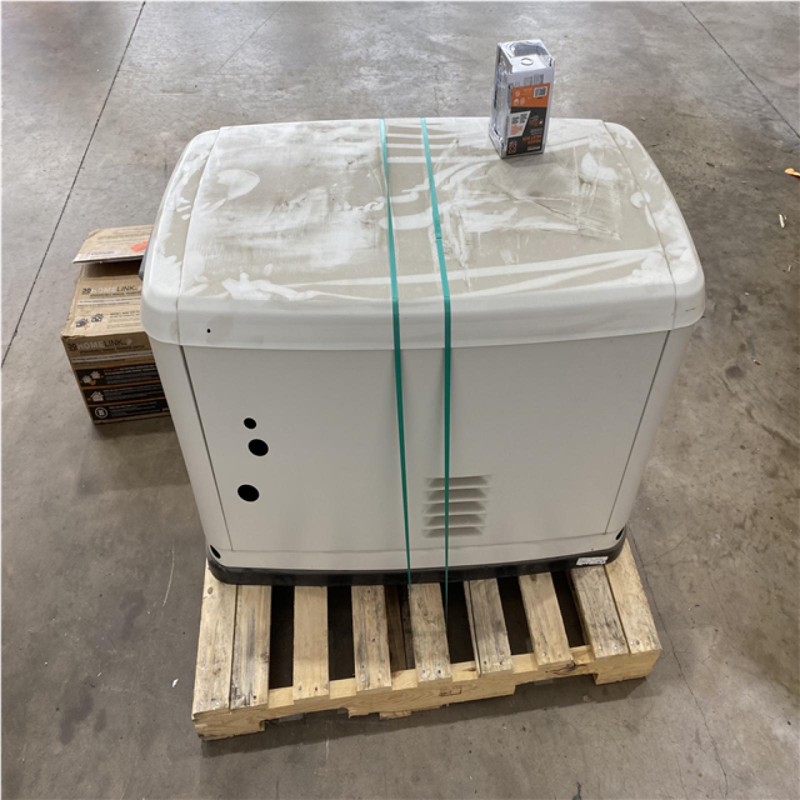 Houston Location - AS-IS Outdoor Power Equipment GENERAC GENERATOR 22 KW W/ 30AMP HOME LINK MANUAL TRANSFER SWITCH