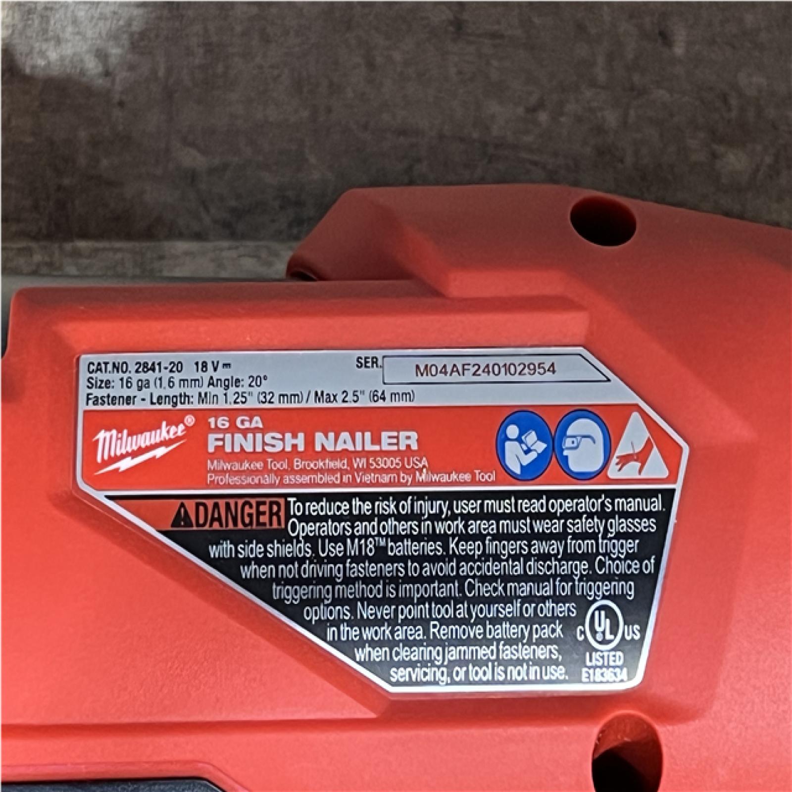 Houston Location AS-IS Milwaukee FUEL 18-Volt Lithium-Ion Brushless Cordless Gen II 16-Gauge Angled Finish Nailer (Tool-Only)