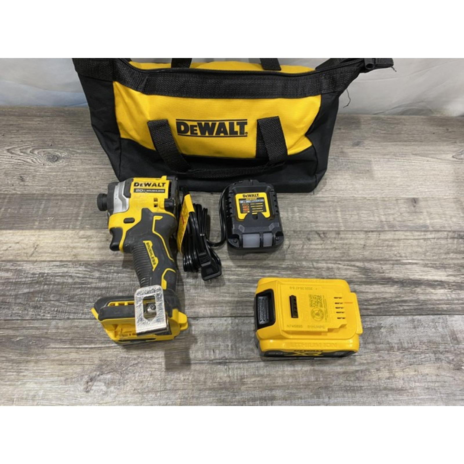 AS-IS DEWALT ATOMIC 20V MAX Lithium-Ion Cordless 1/4 in. Brushless Impact Driver Kit
