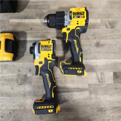HOUSTON LOCATION - AS-IS DEWALT 20V MAX XR Hammer Drill and ATOMIC Impact Driver 2 Tool Cordless Combo Kit with (2) 4.0Ah Batteries, Charger, and Bag