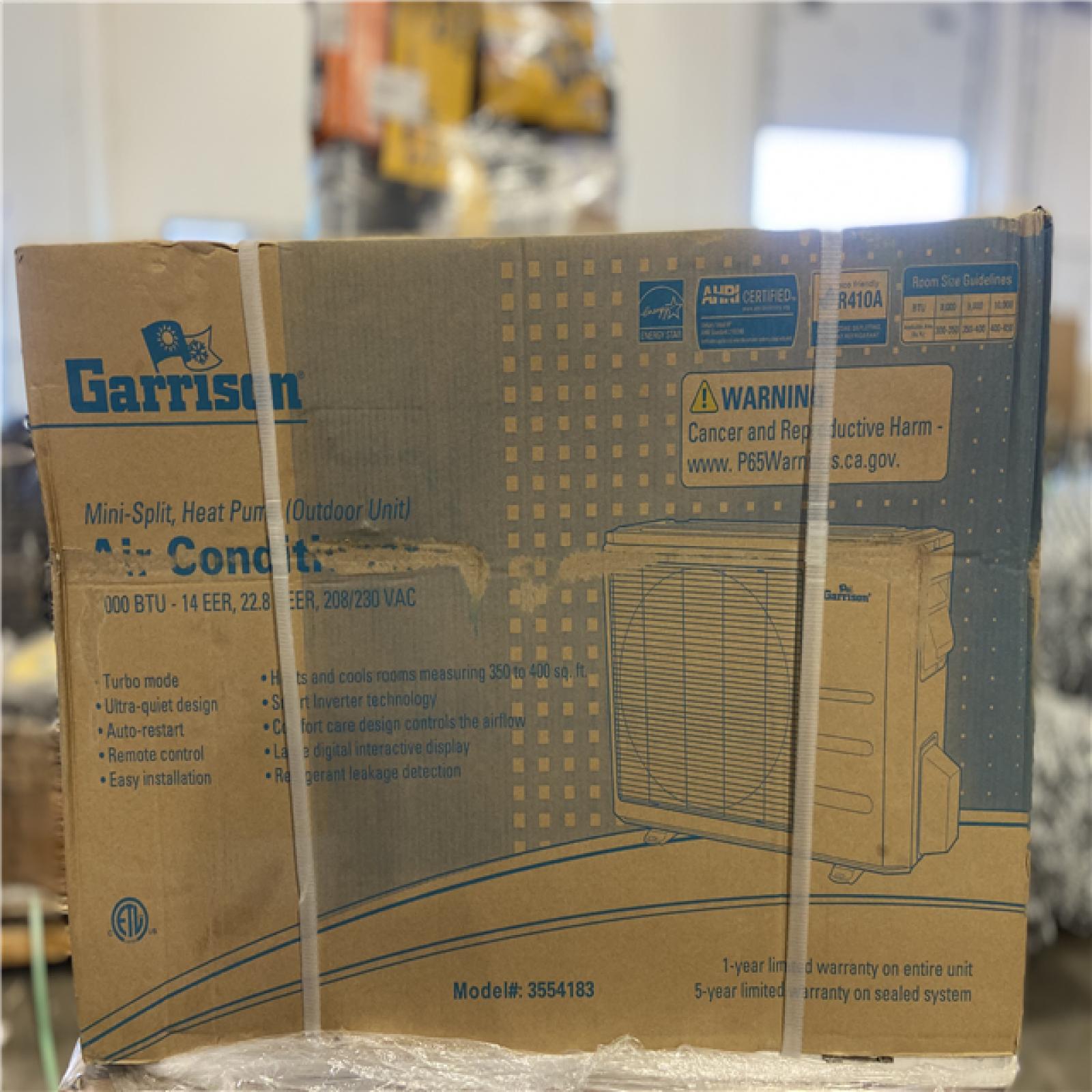 DALLAS LOCATION - Garrison Ductless Mini-Split Heat Pump, (OUTDOOR UNIT ONLY)Condensing Unit, 9,000 Btu, 230V, PALLET - (6 UNITS)