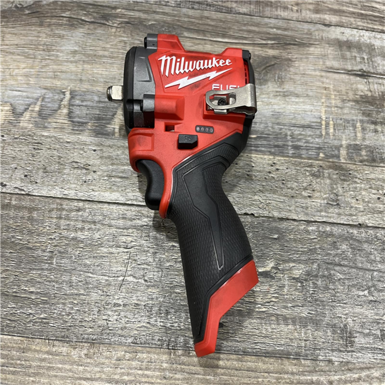 AS-IS Milwaukee FUEL 12V Li-Ion Brushless Cordless Stubby 3/8 in. Impact Wrench Kit