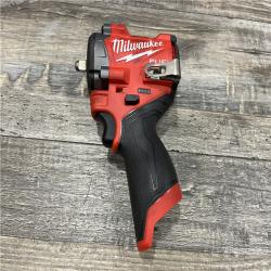 AS-IS Milwaukee FUEL 12V Li-Ion Brushless Cordless Stubby 3/8 in. Impact Wrench Kit