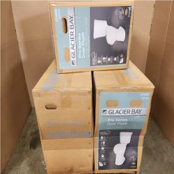 Phoenix NEW Glacier Bay 12 in. Rough In 2-Piece 1.0 GPF/1.28 GPF Dual Flush Elongated Toilet in White, Seat Included Pallet of 4