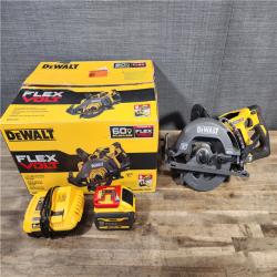 HOUSTON LOCATION - AS-IS DEWALT DCS577X1 60V FLEXVOLT MAX Lithium-Ion 7-1/4 Brushless Cordless Wormdrive Style Circular Saw Kit 9.0 Ah