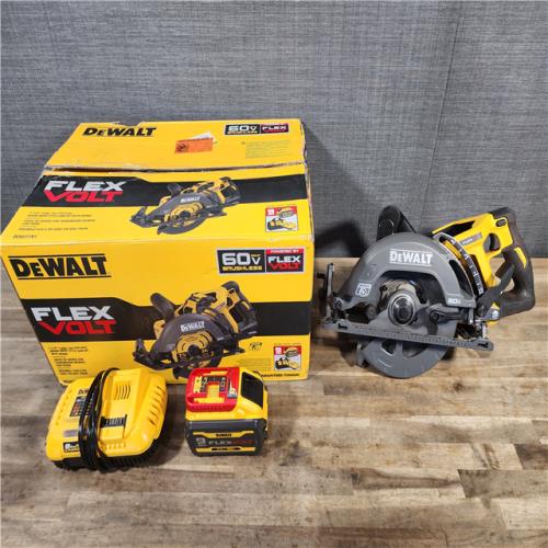 HOUSTON LOCATION - AS-IS DEWALT DCS577X1 60V FLEXVOLT MAX Lithium-Ion 7-1/4 Brushless Cordless Wormdrive Style Circular Saw Kit 9.0 Ah