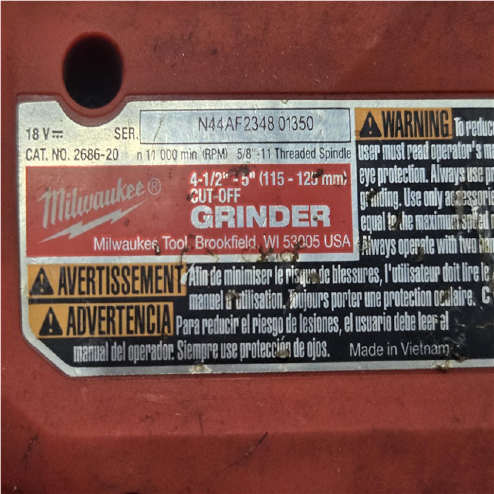 AS-IS Milwaukee 18V Lithium-Ion Brushless Cordless 4-1/2 in./5 in. Grinder w/Paddle Switch (Tool-Only)