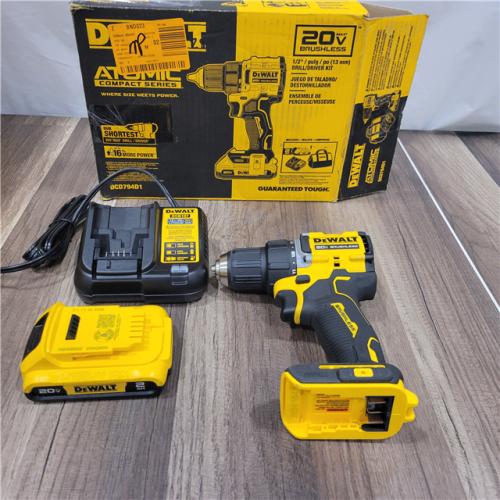 AS-IS DEWALT ATOMIC COMPACT SERIES 20V MAX* Brushless Cordless 1/2 Drill/Driver Kit