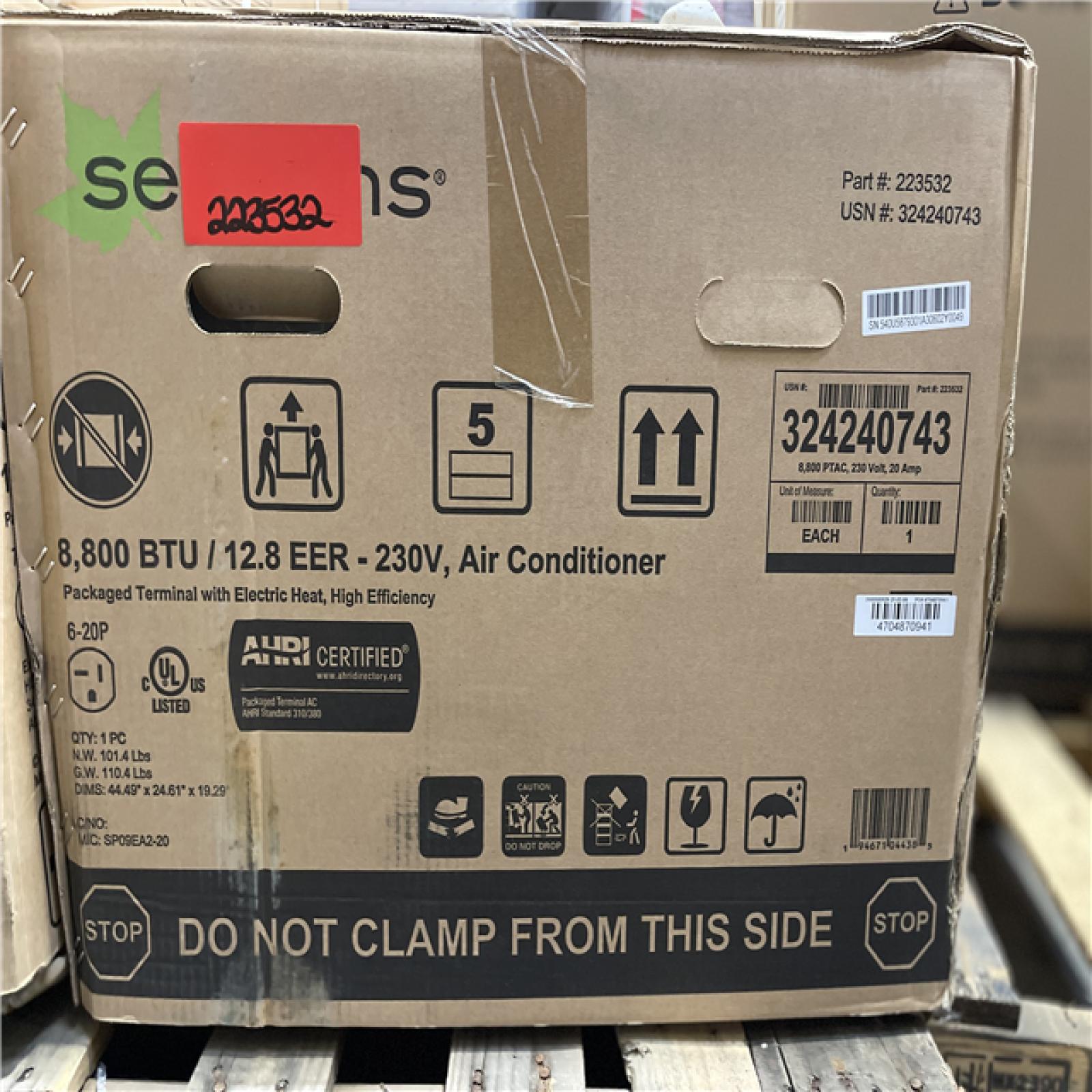 DALLAS LOCATION- Seasons 8800 BTU 12.8 EER 230V Air Conditioner