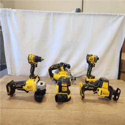 AS-IS- DEWALT 20V Lithium-Ion Cordless 6-Tool Combo Kit with 5.0 Ah and 2.0 Ah Batteries  Charger and Tough System 2.0 Rolling Toolbox