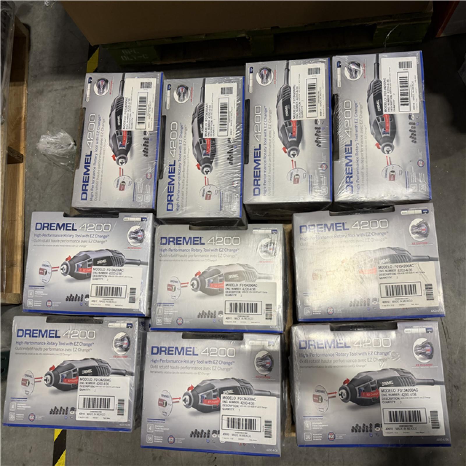 DALLAS LOCATION -  Dremel 4200 Series 1.6 Amp Variable Speed Corded Rotary Tool Kit with 36 Accessories  4 Attachments and Carrying Case PALLET- (20 UNITS)