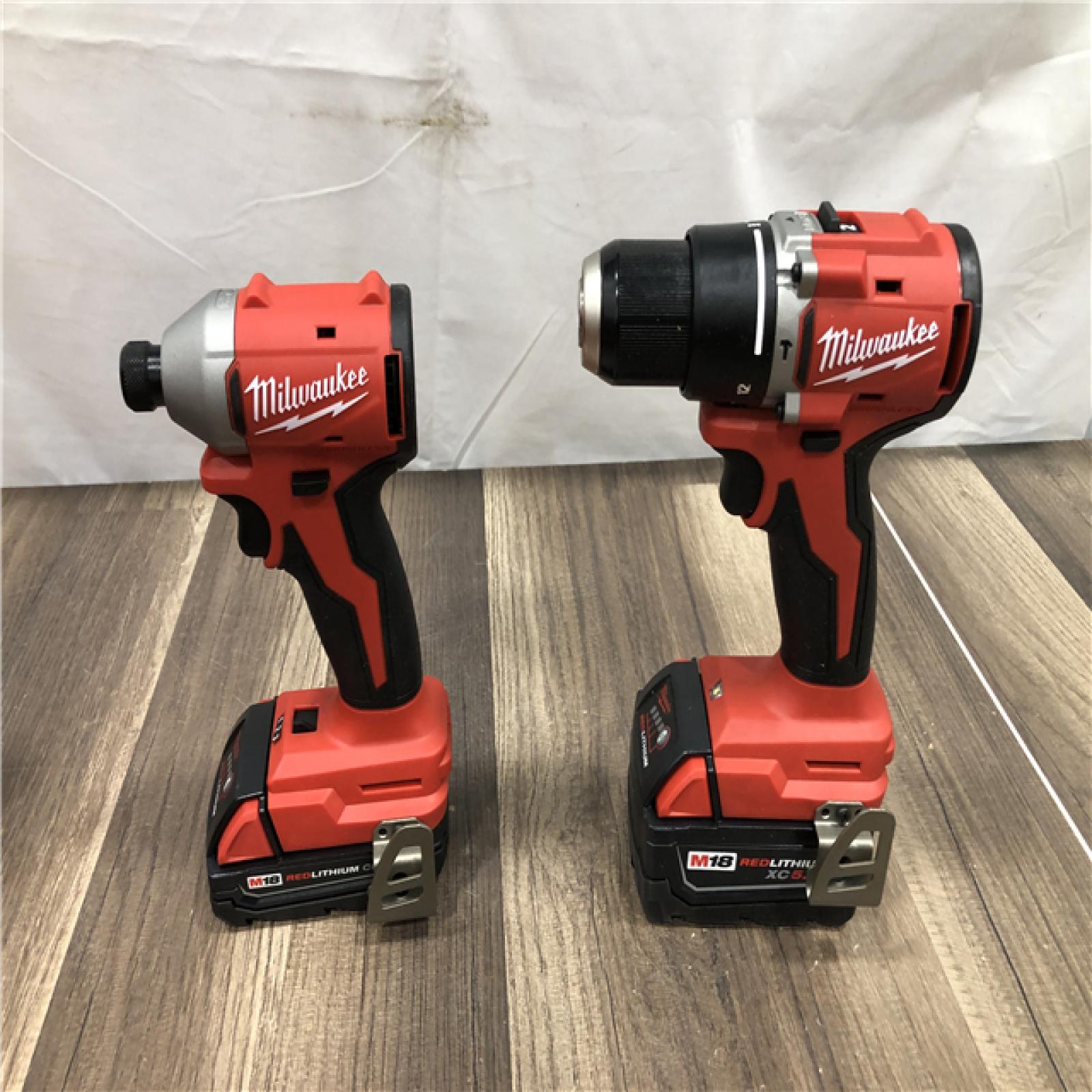 AS-IS Milwaukee 18-Volt Lithium-Ion Brushless Cordless Compact Hammer Drill/Impact Combo Kit
