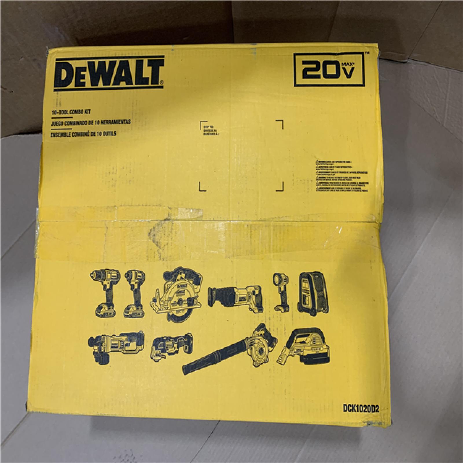 New - DEWALT 20V MAX Lithium-Ion Brushed Cordless (10-Tool) Combo Kit