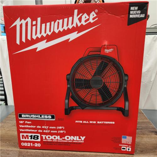 NEW! Milwaukee 0821-20 M18 18 Fan (Tool Only)