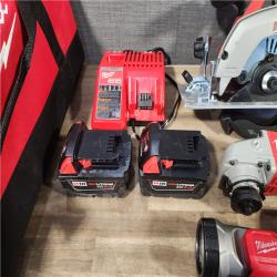 HOUSTON LOCATION - AS-IS Milwaukee M18 18-Volt Lithium-Ion Cordless Combo Kit 7-Tool with 2-Batteries, Charger and Tool Bag