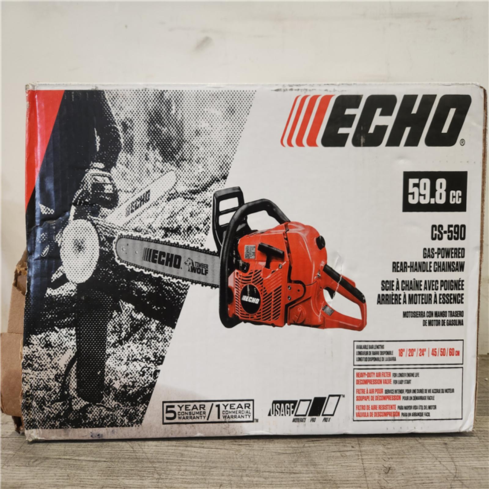 Phoenix NEW ECHO 24 in. 59.8 cc Gas 2-Stroke Rear Handle Timber Wolf Chainsaw