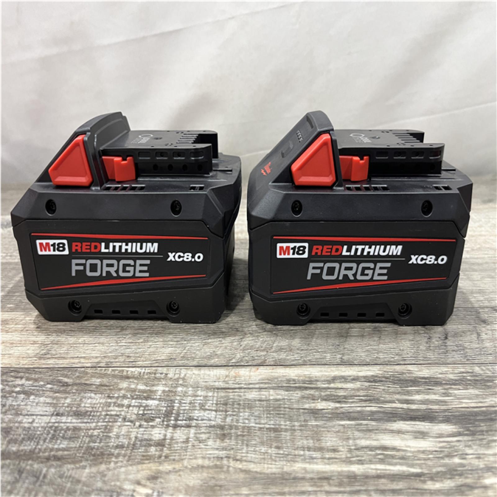 AS-IS Milwaukee 18-Volt Lithium-Ion REDLITHIUM FORGE Starter Kit with (2) 8. 0Ah Battery and Rapid Charger