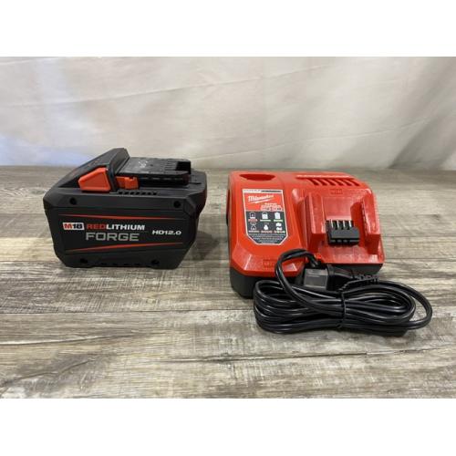 LIKE NEW - Milwaukee 18-Volt Lithium-Ion REDLITHIUM FORGE Starter Kit with 12.0Ah Battery and Charger