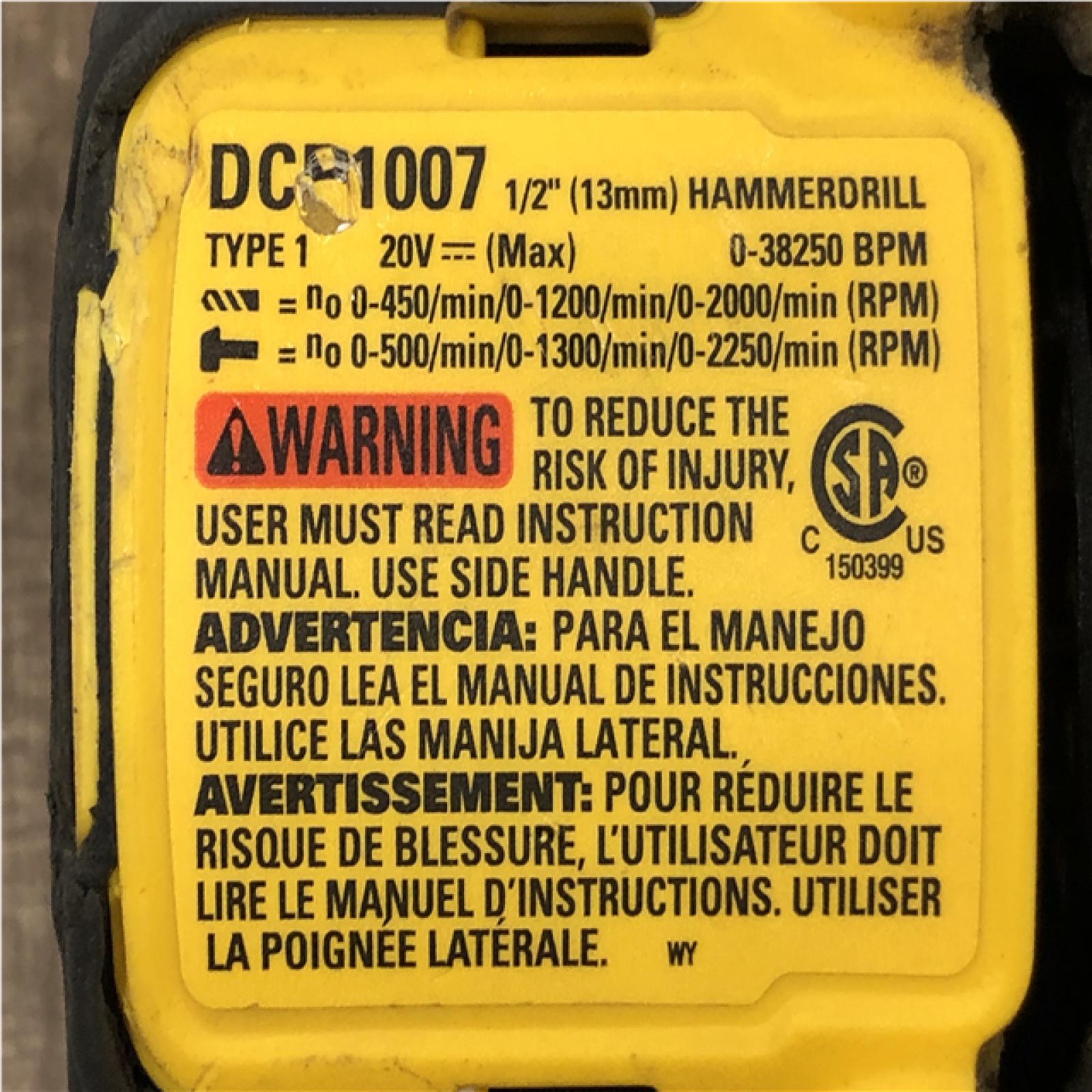 AS-IS DEWALT 20V XR Lithium-Ion Cordless Brushless 1/2 in. Drill/Driver Kit