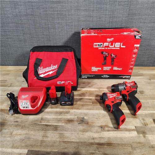 HOUSTON LOCATION - AS-IS (APPEARS LIKE NEW) Milwaukee 3497-22 12V Brushless Hammer Drill and Impact Driver Combo Kit