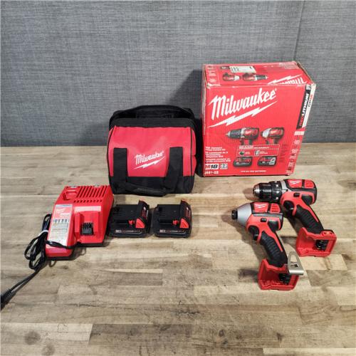HOUSTON LOCATION - AS-IS Milwaukee 18V Cordless Brushed 2-Tool Drill/Driver and Impact Driver Kit