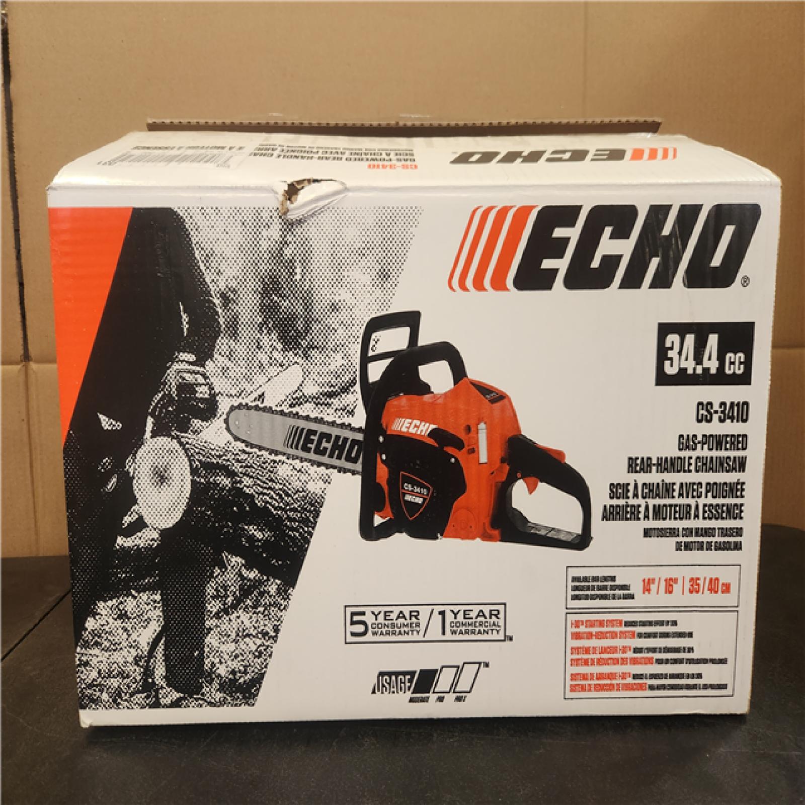 Phoenix NEW ECHO 14 in. 34.4 cc Gas 2-Stroke Rear Handle Chainsaw with Automatic Chain Oiler