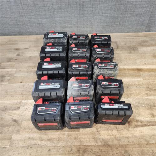 HOUSTON LOCATION - AS-IS MILWAUKEE BATTERY PACK QTY - 15