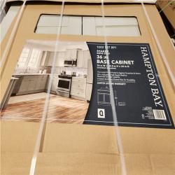 Phoenix Location Hampton Bay Shaker 36 in. W x 24 in. D x 34.5 in. H Assembled Base Kitchen Cabinet in Dove Gray with Ball-Bearing Drawer Glides Pallet (2-Cabinets)