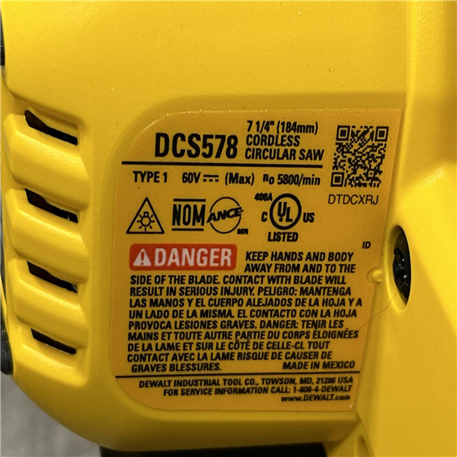 AS-IS DEWALT FLEXVOLT 60V MAX Cordless Brushless 7-1/4 in. Circular Saw with Brake (Tool Only)