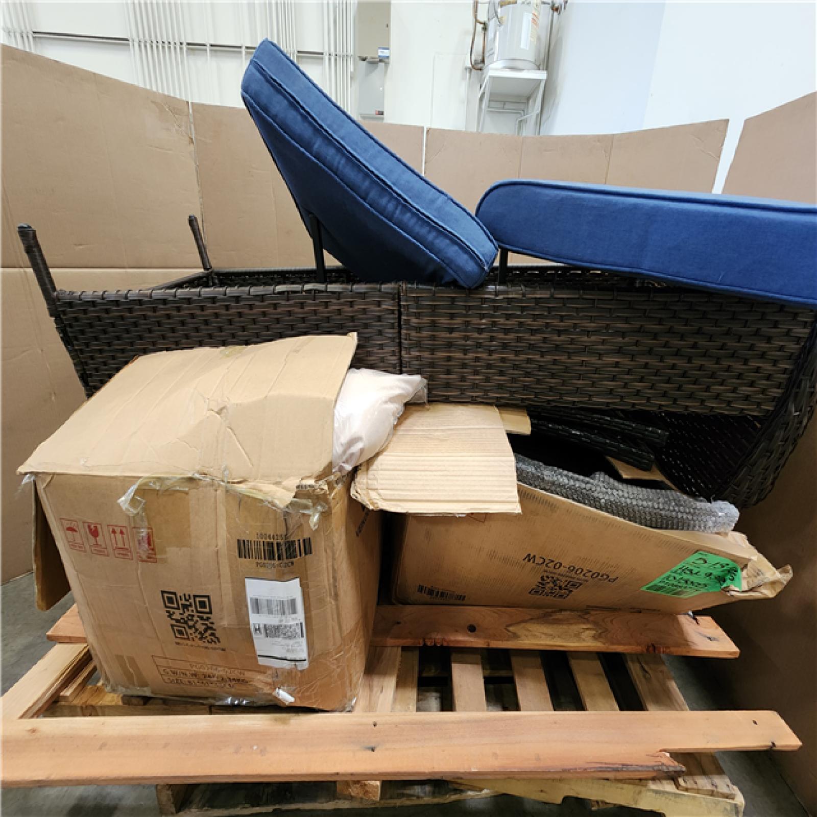 Phoenix LIKE NEW VEIKOUS Beige 4-Piece Patio Wicker Outdoor Rocking Chair and Sofa Set with Cushions and Pillow