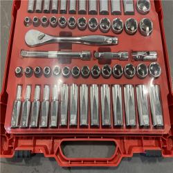 AS-IS - Milwaukee 3/8 in. Drive SAE/Metric Ratchet and Socket Mechanics Tool Set (56-Piece)