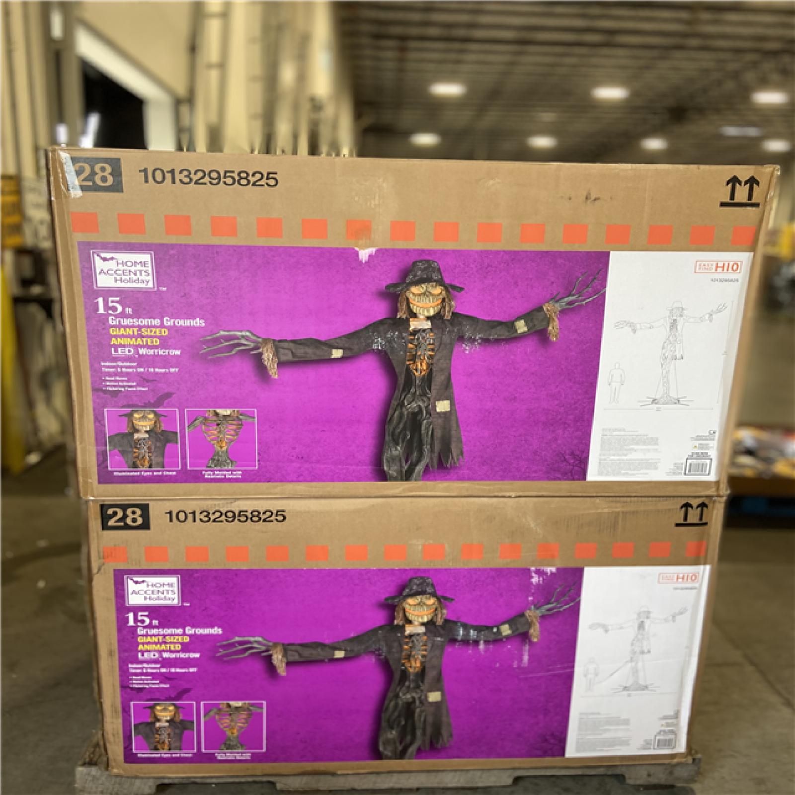 DALLAS LOCATION - Home Accents Holiday 15 ft. Gruesome Grounds Giant-Sized Animated LED Worricrow H10 - (2 UNITS)