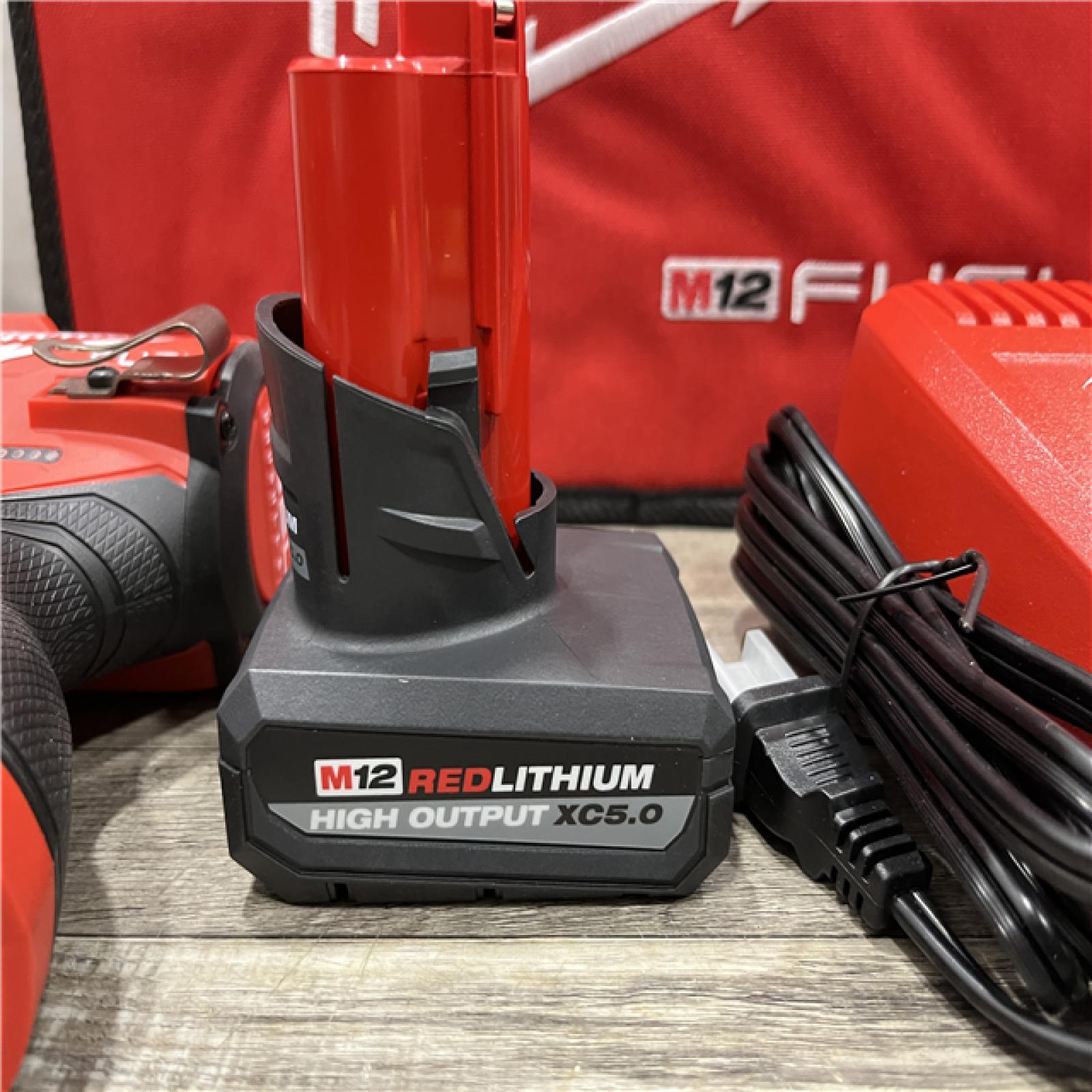 AS-IS Milwaukee FUEL 12V Li-Ion Brushless Cordless Stubby 3/8 in. Impact Wrench Kit