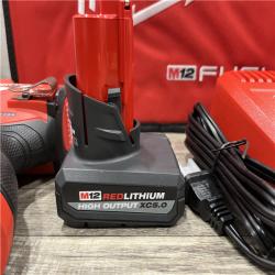 AS-IS Milwaukee FUEL 12V Li-Ion Brushless Cordless Stubby 3/8 in. Impact Wrench Kit