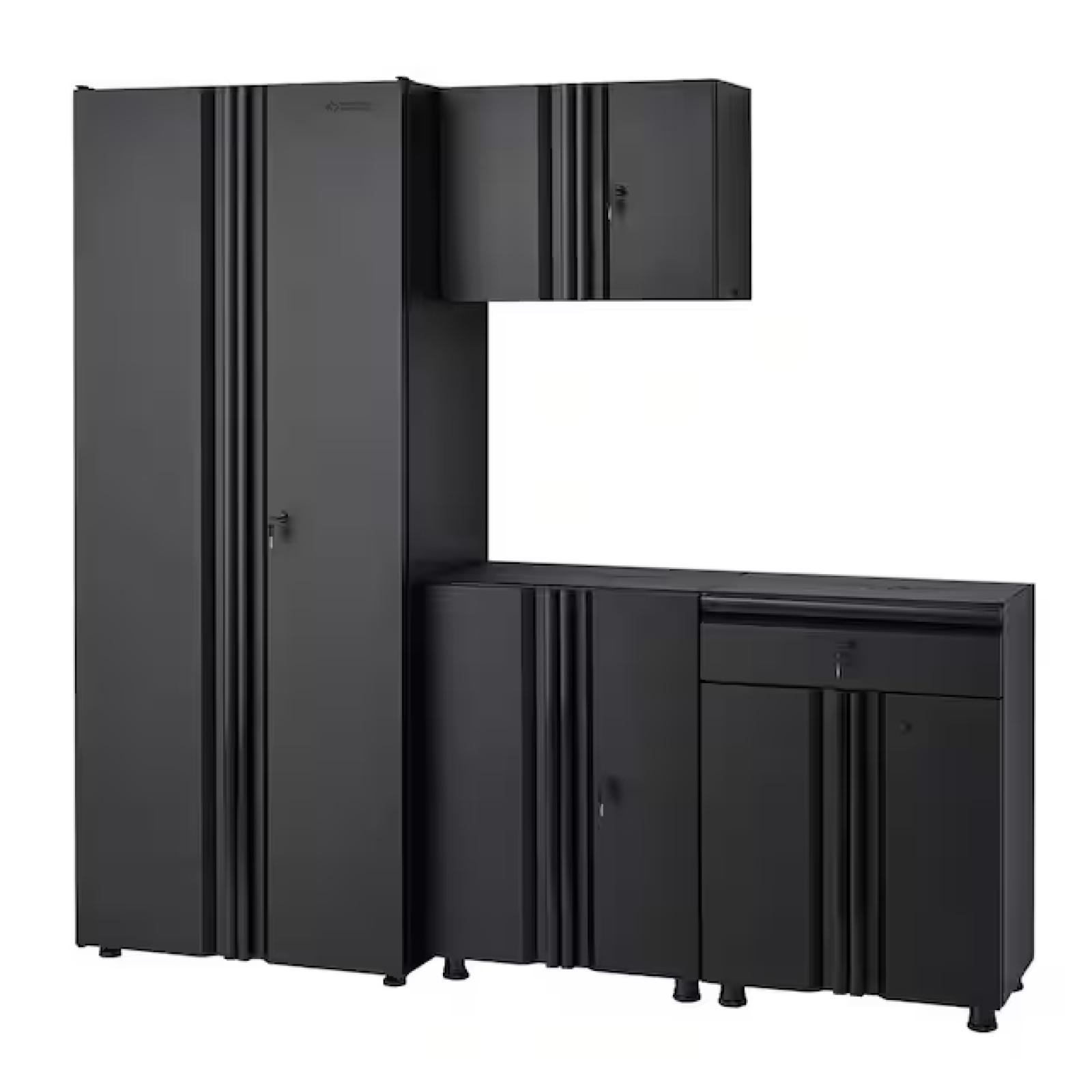 DALLAS LOCATION -  Husky 4-Piece Regular Duty Welded Steel Garage Storage System in Black