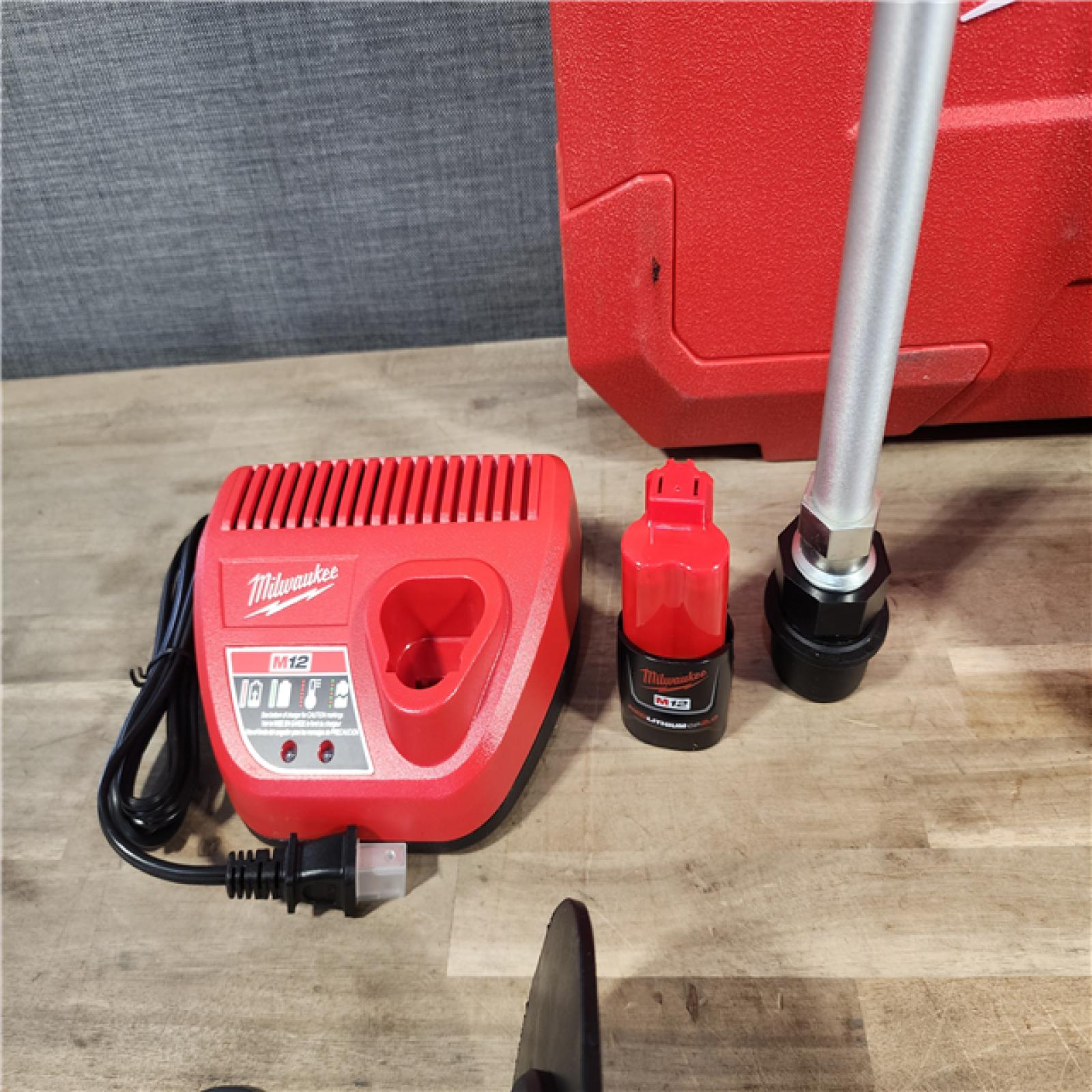 HOUSTON LOCATION - AS-IS M12 12-Volt Lithium-Ion Cordless Drain Cleaning Airsnake Air Gun Kit with (1) 2.0Ah Battery, Toilet Attachments