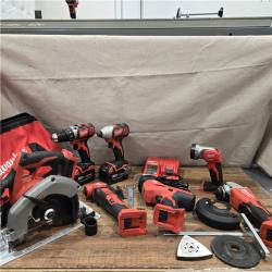 AS-IS Milwaukee M18 18-Volt Lithium-Ion Cordless Combo Kit 7-Tool with 2-Batteries, Charger and Tool Bag