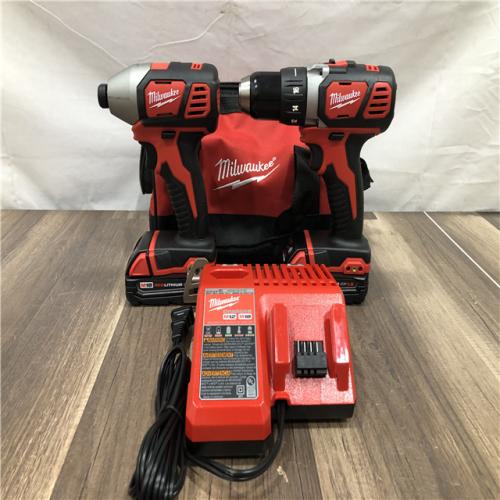 AS-IS Milwaukee 18V Lithium-Ion Cordless Drill Driver/Impact Driver Combo Kit
