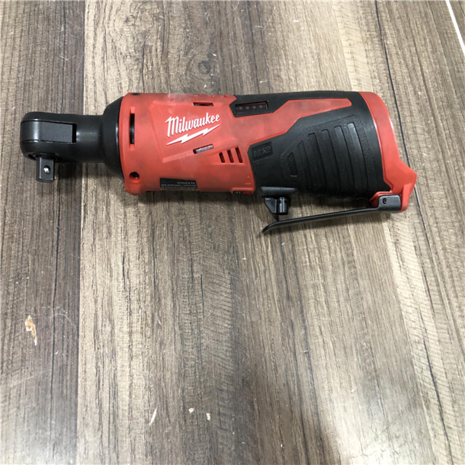 AS-IS Milwaukee M12 12V Lithium-Ion Cordless 3/8 in. Ratchet (Tool-Only)