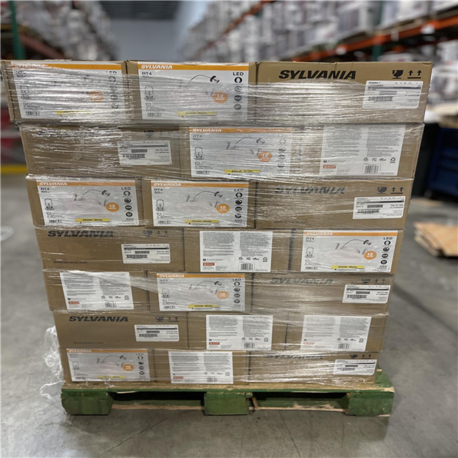 DALLAS LOCATION - Integrated LED 4 in. Retro Fit 3000K 550 Lumen Dimmable Recessed Light White  Wet Rated (12-Pack) PALLET-(70 CASES)