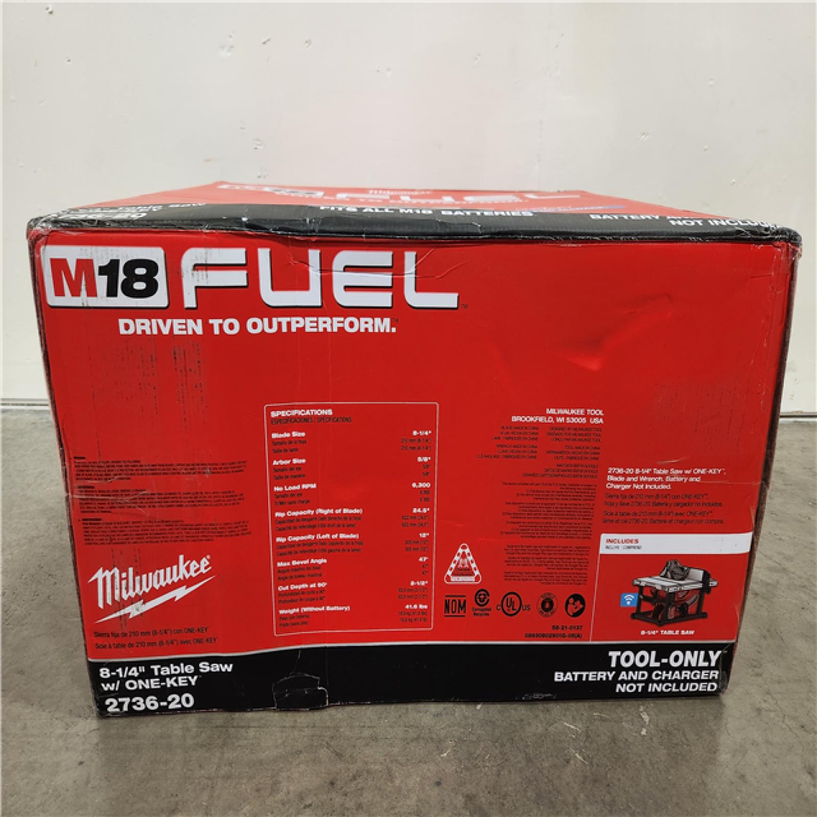 Phoenix Location NEWLY SEALED Milwaukee M18 FUEL ONE-KEY 18-Volt Lithium-Ion Brushless Cordless 8-1/4 in. Table Saw (Tool-Only)