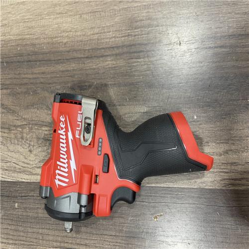 AS-IS Milwaukee FUEL 12V Lithium-Ion Brushless Cordless Stubby 3/8 in. Impact Wrench (Tool-Only)