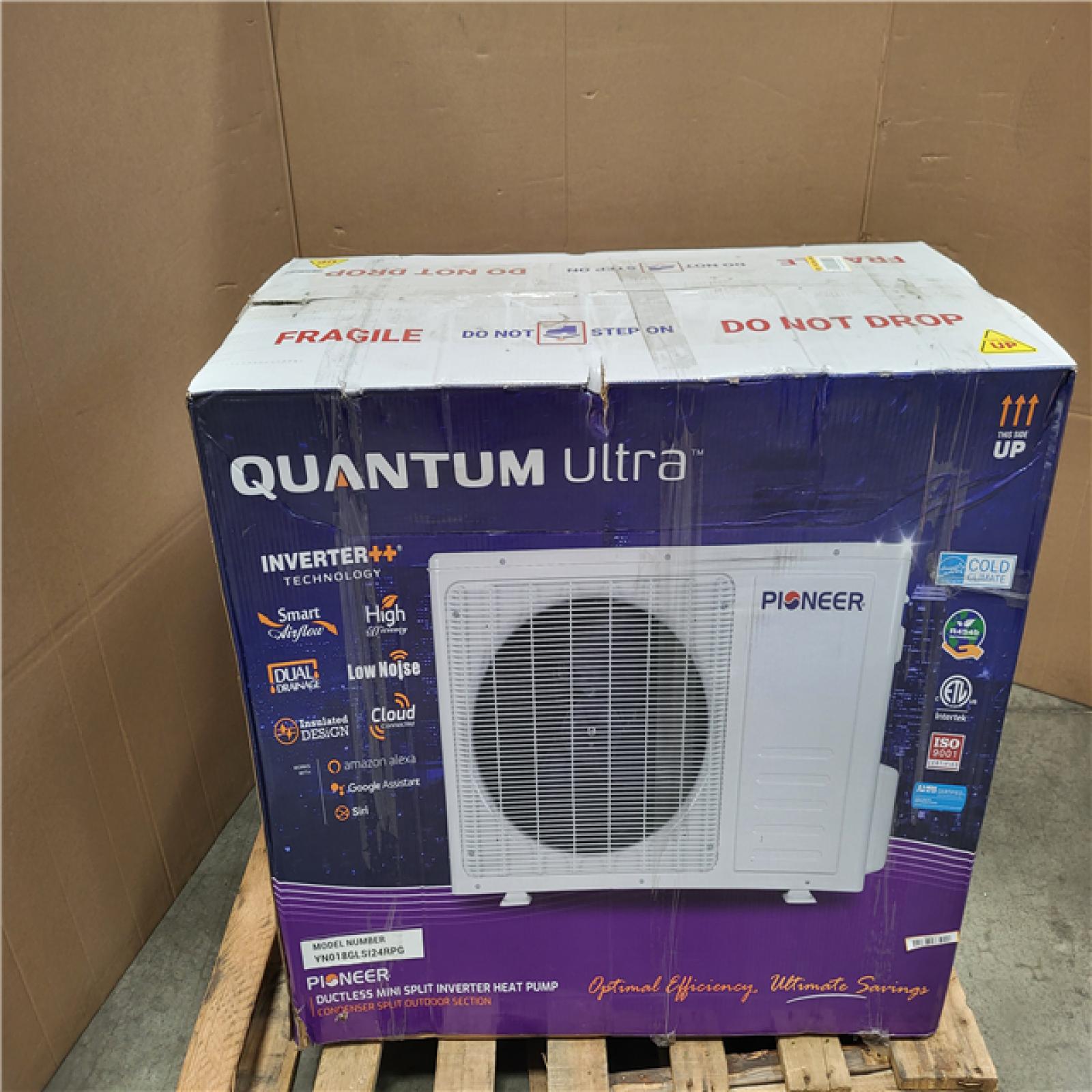 CALIFORNIA AS-IS LIKE NEW QUANTUM ULTRA DUCTLESS MINI SPLIT INVERTER HEAT PUMP W/ AIR HANDLER SPLIT INDOOR SECTION