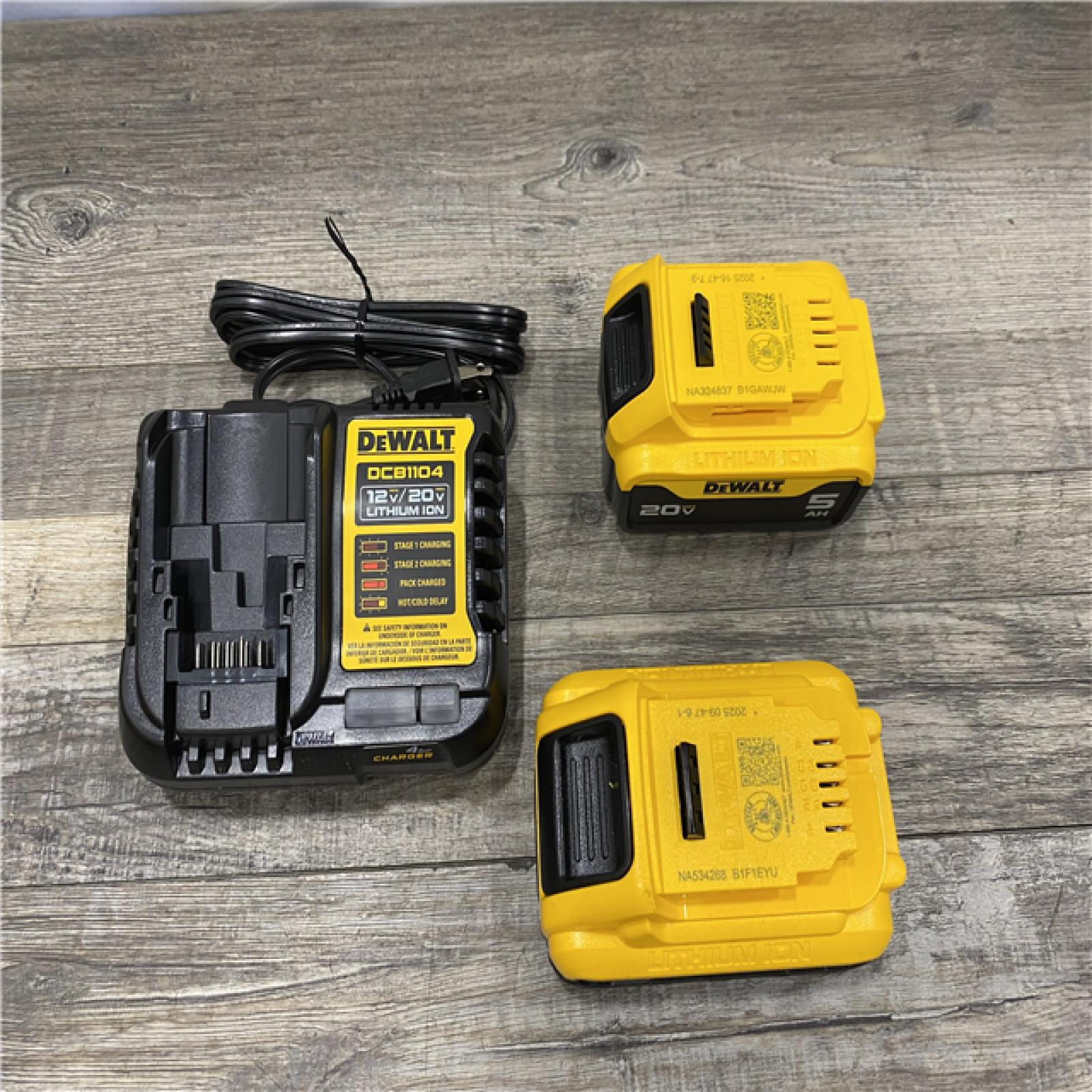 AS-IS DEWALT 20V MAX Lithium-Ion Starter Kit with 4.0 Ah and 5.0 Ah Batteries and Charger