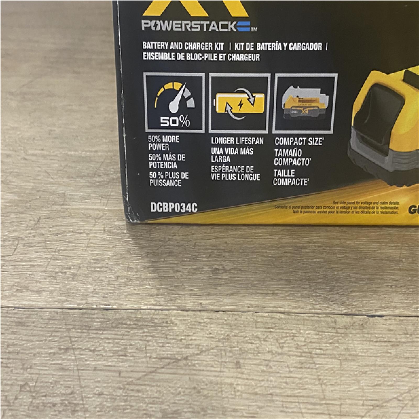 NEW DEWALT 20V MAX XR POWERSTACK Lithium-Ion Battery Starter Kit with 1.7Ah Battery and Charger