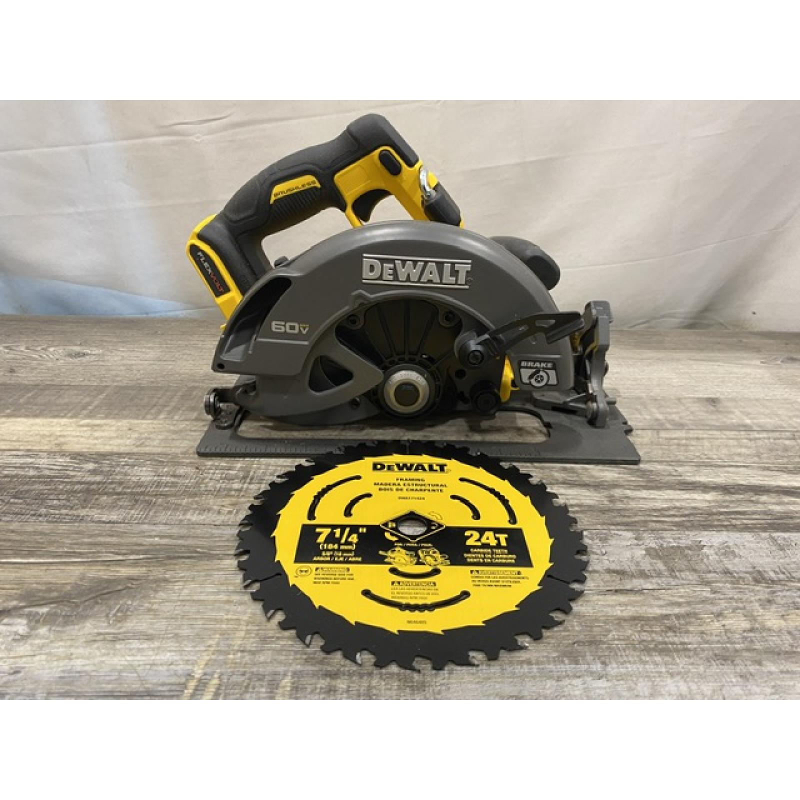 AS-IS DEWALT FLEXVOLT 60V MAX Cordless Brushless 7-1/4 in. Circular Saw with Brake (Tool Only)