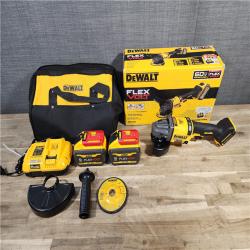 HOUSTON LOCATION - AS-IS DeWalt Flexvolt 60V Max Cordless Grinder  4.5 in; 6 in  Kit  W/ (2) BATTERY & CHARGER (DCG418X2)