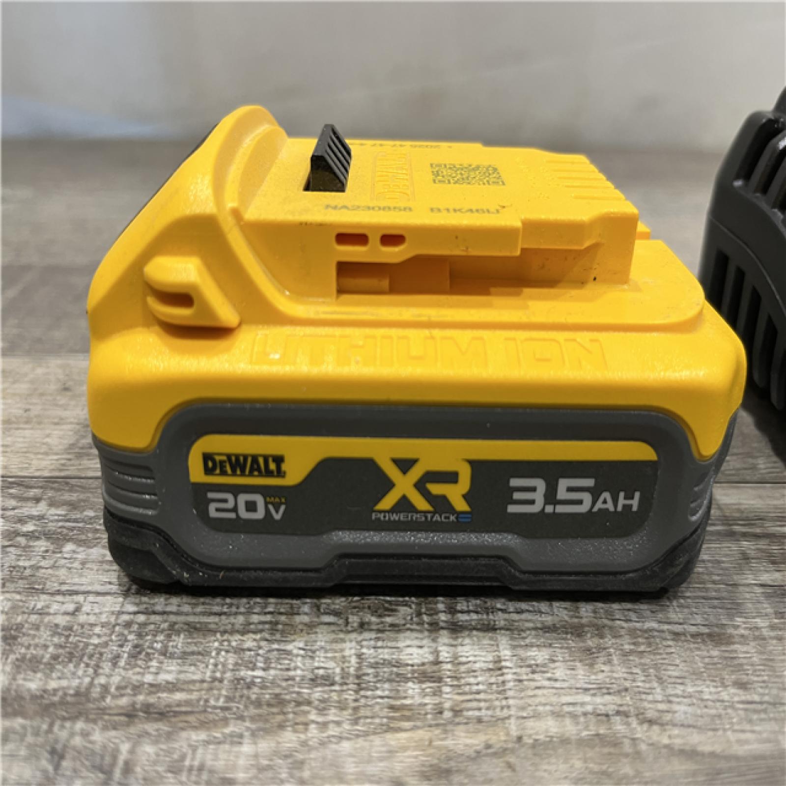 AS-IS DEWALT 20V MAX XR POWERSTACK Lithium-Ion Battery Starter Kit with 3.5Ah Battery and Charger