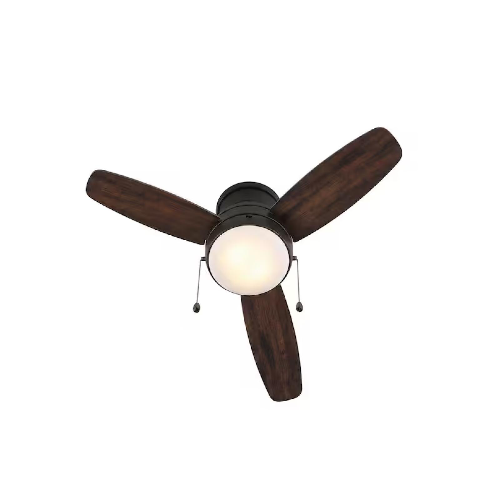 DALLAS LOCATION - Home Decorators Collection Ashby Park 44 in. White Color Changing Integrated LED Bronze Ceiling Fan with Light Kit and 3 Reversible Blades PALLET-(30 UNITS)