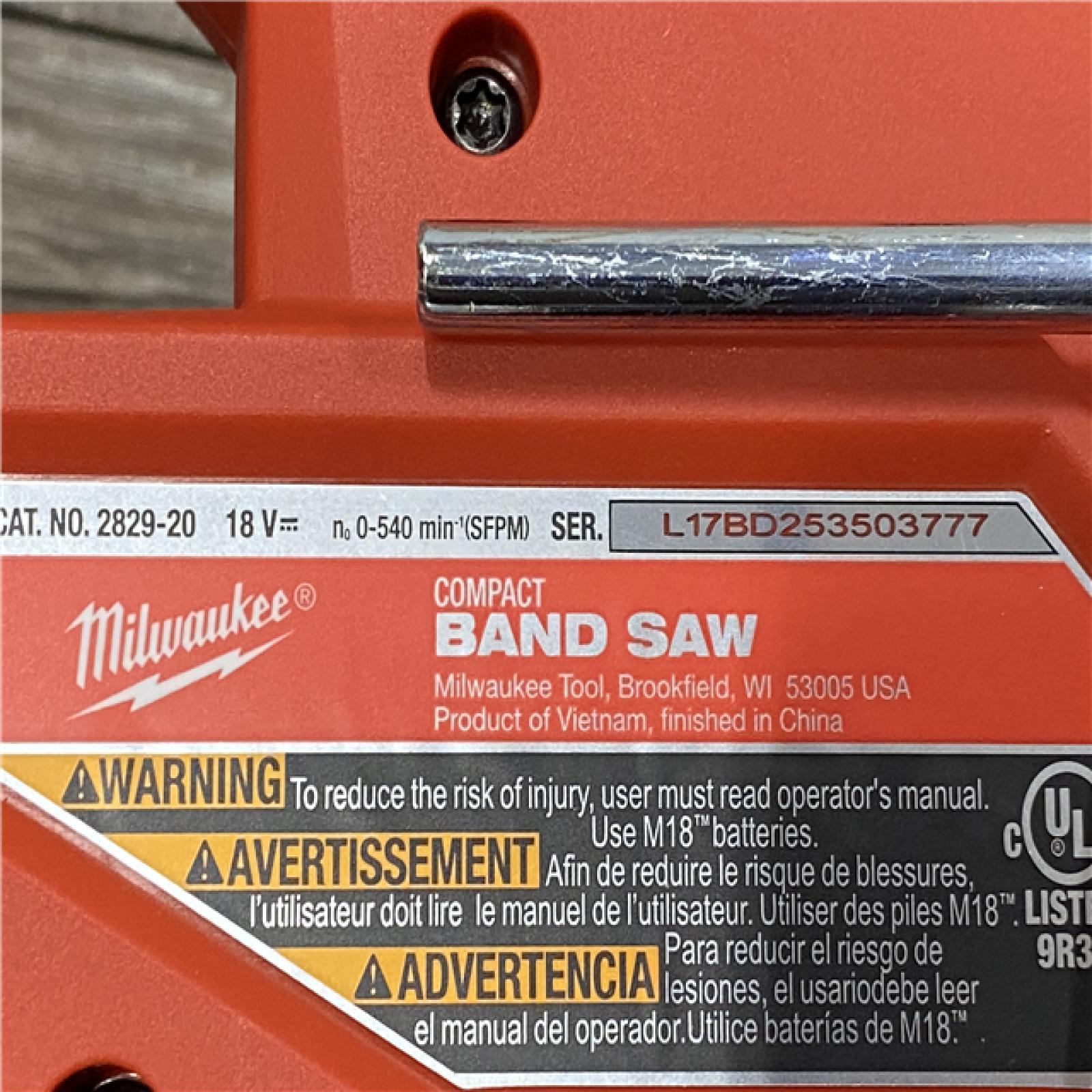 AS-IS Milwaukee FUEL 18V Lithium-Ion Brushless Cordless Compact Bandsaw (Tool-Only)